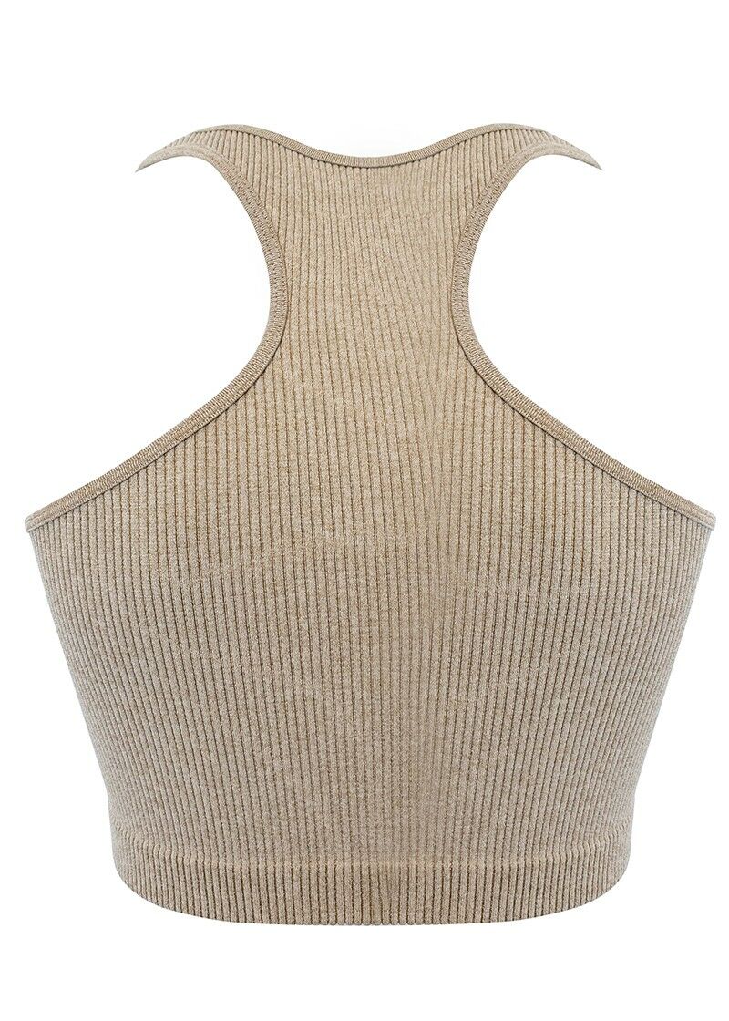 Dames Crop Tanktop Beige