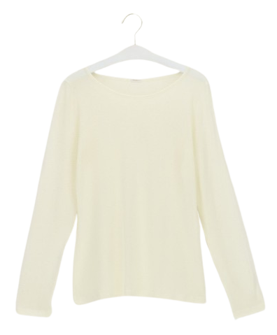 Dames T-Shirt Long Sleeve Ivory