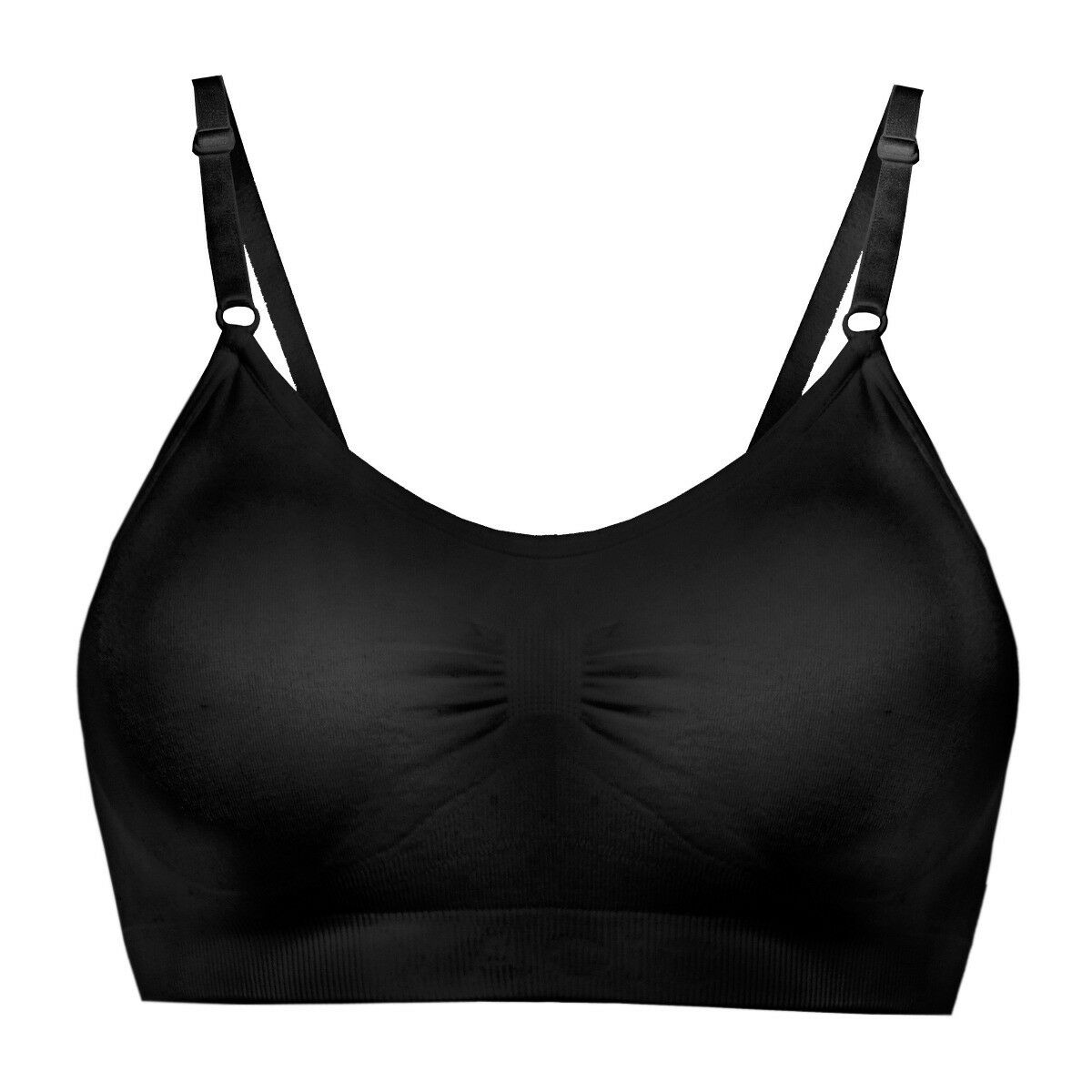 Dames Comfort Bra With Spaghetti Straps Black