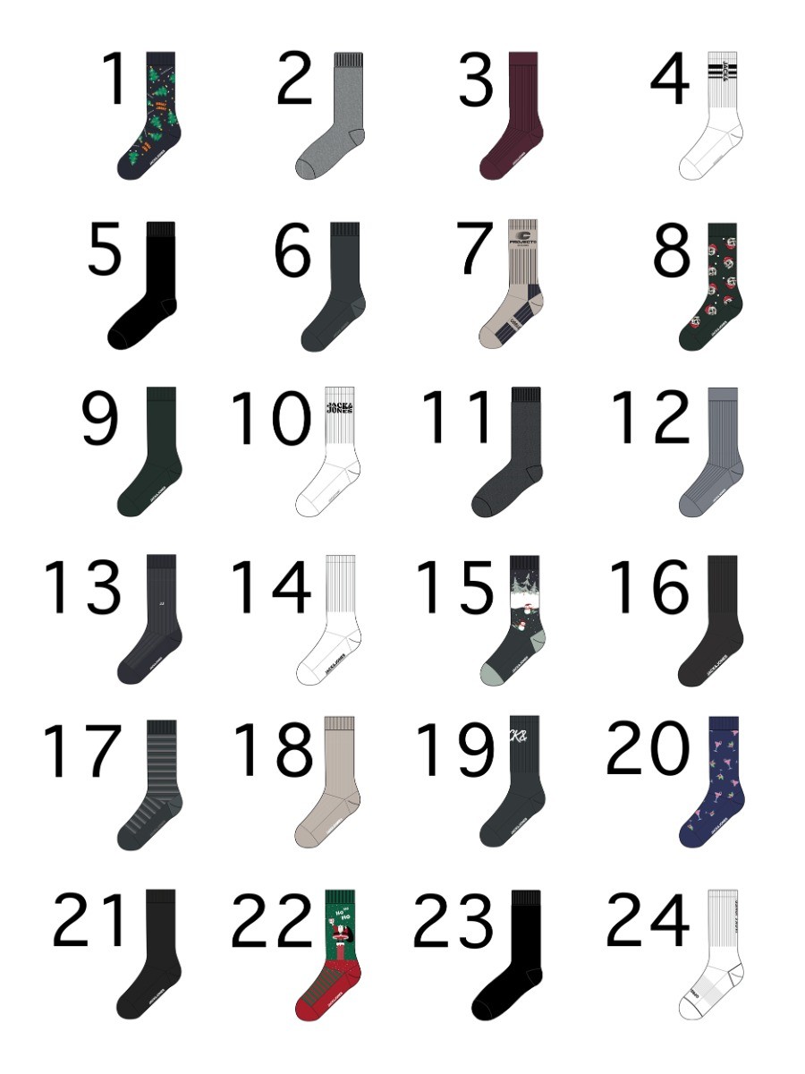 Heren JACCHRISTMAS Sock Calendar Sky Captain