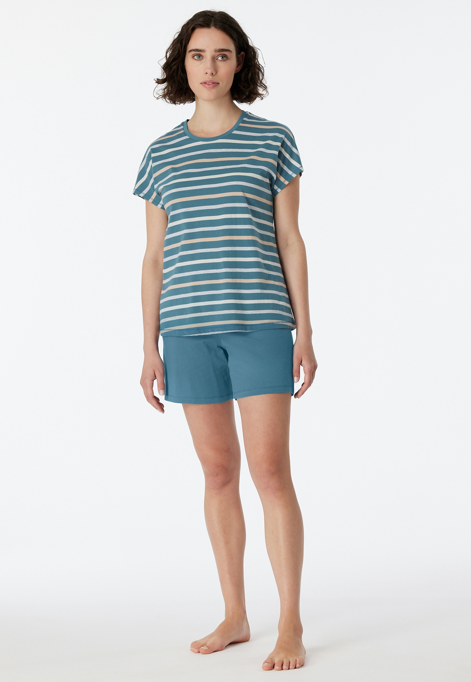 Casual Essentials Dames Shortama Bluegrey