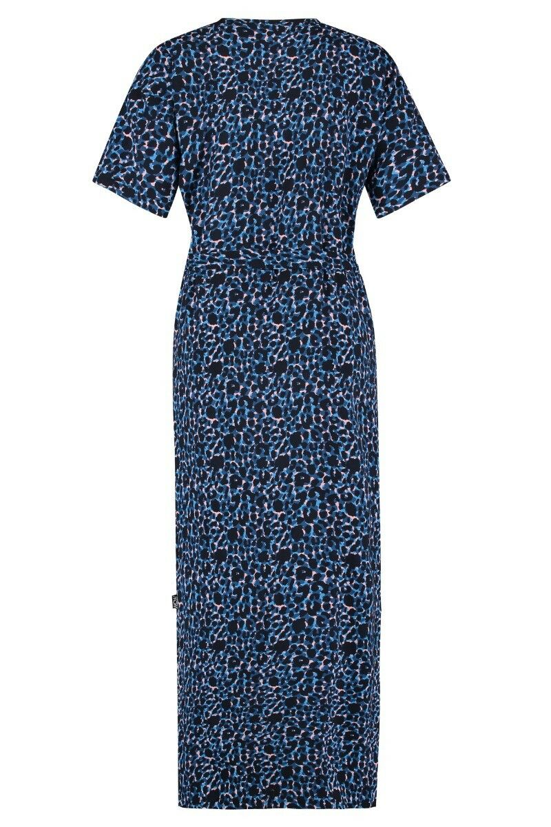 Beach TC WOW Dames Wrap Dress Navy Leopard