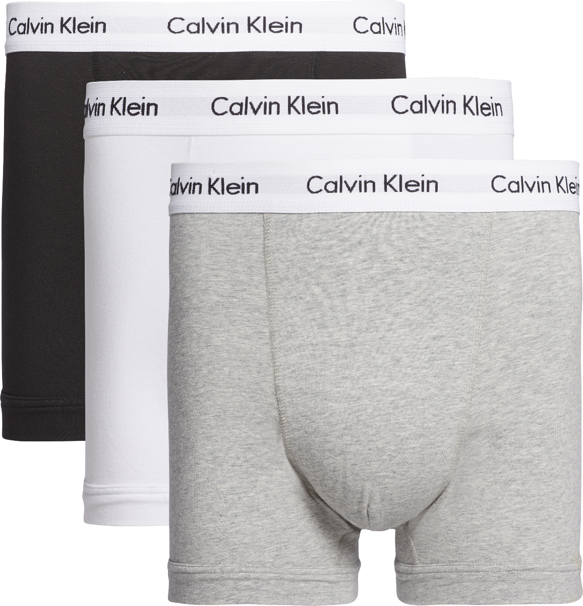 Cotton Stretch Heren Trunk 3-Pack Zwart/Wit/Grijs