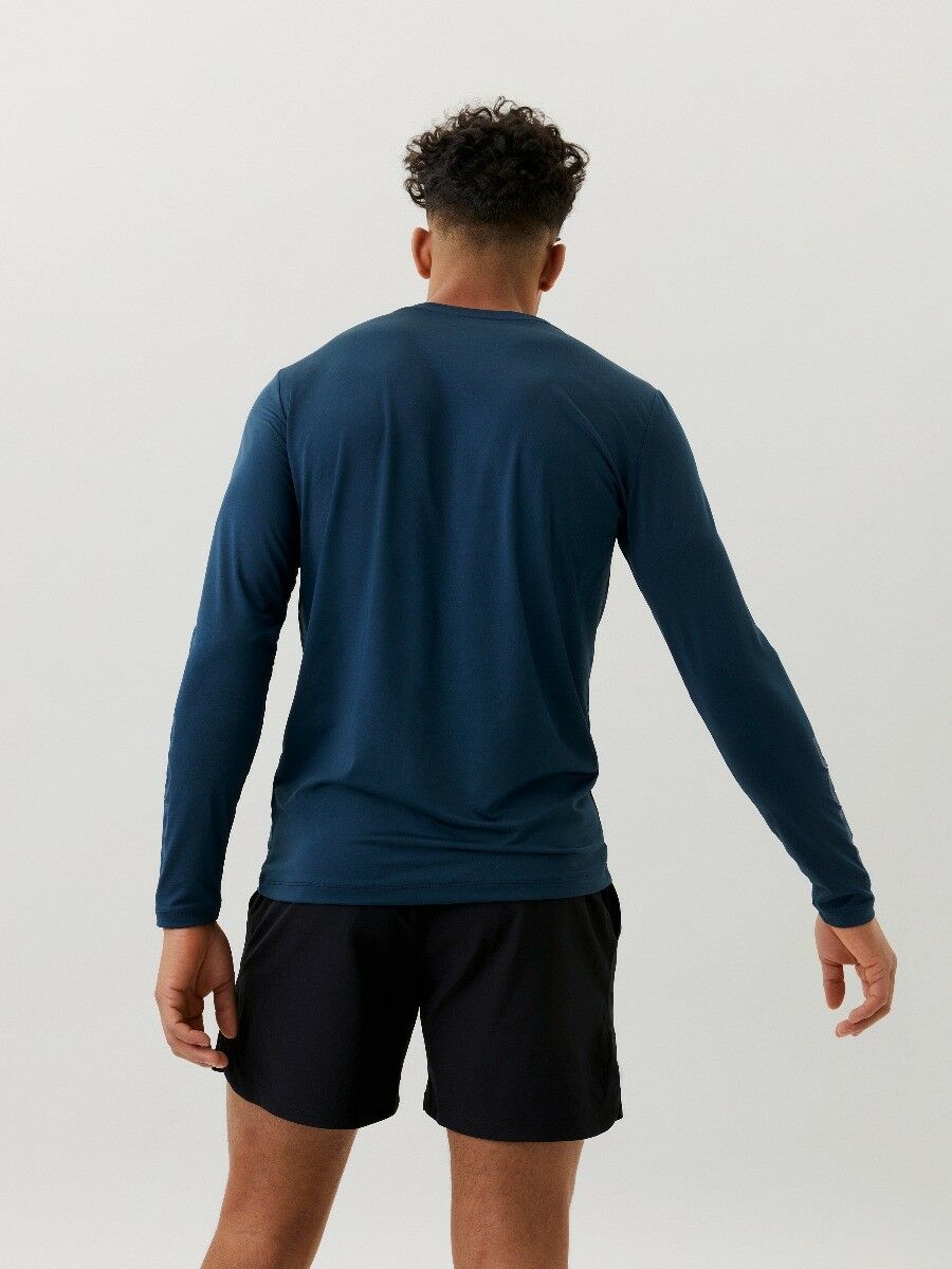 Heren Longsleeve Shirt Blauw