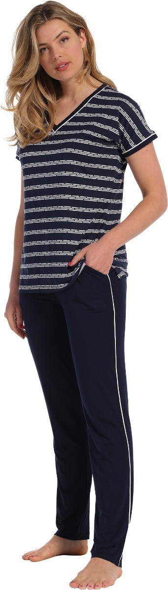 Luxe Dames Pyjama Donkerblauw