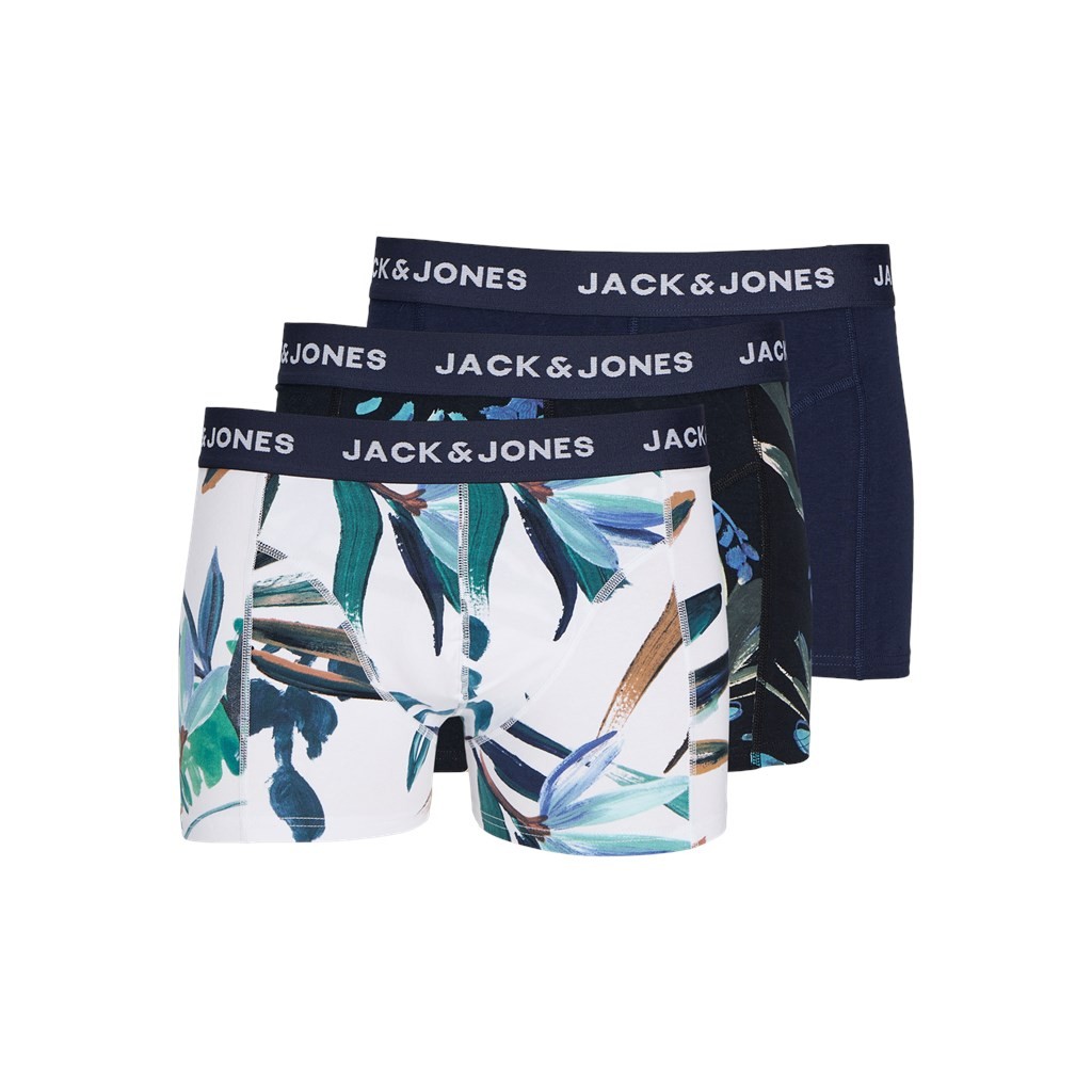 Heren Jaclouis Trunks 3-Pack Navy Blazer White - Black