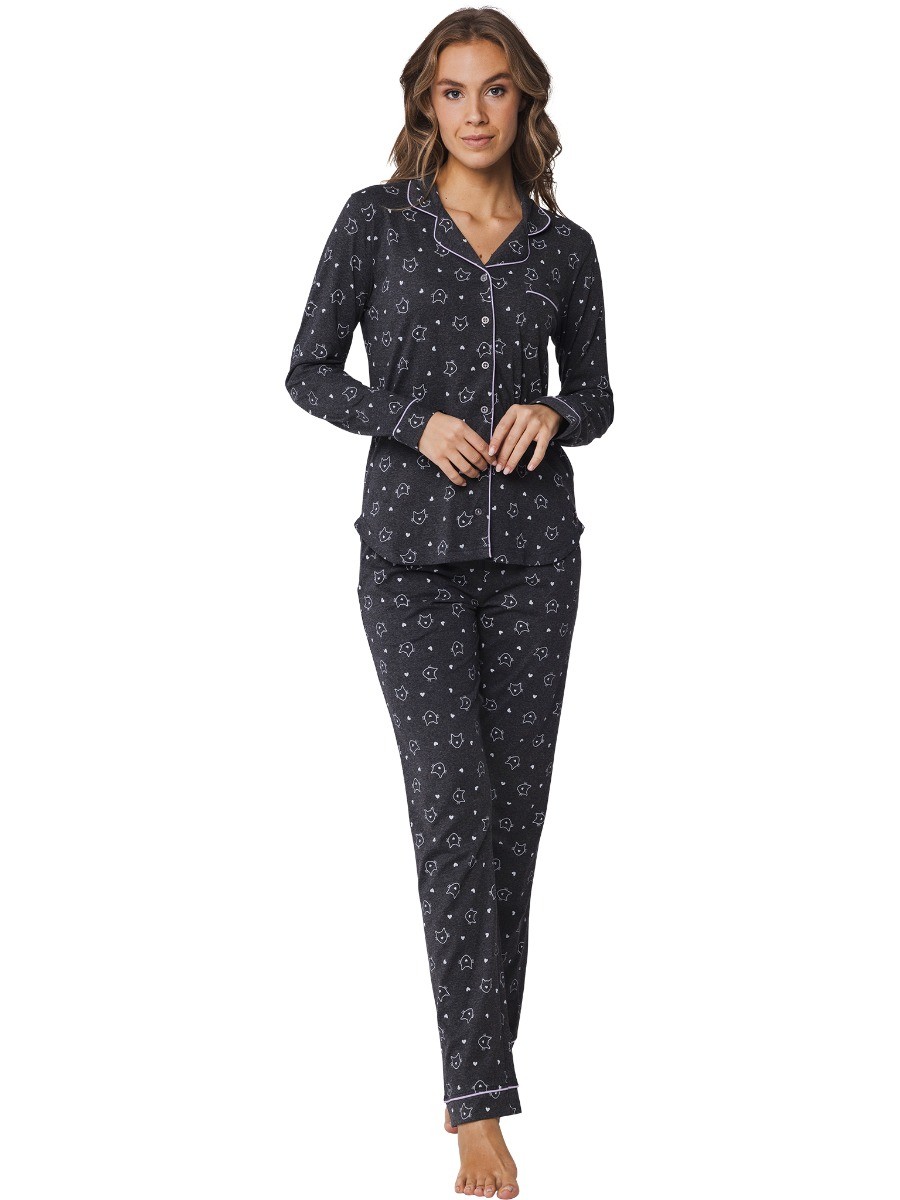 Dames Pyjama Dark Grey