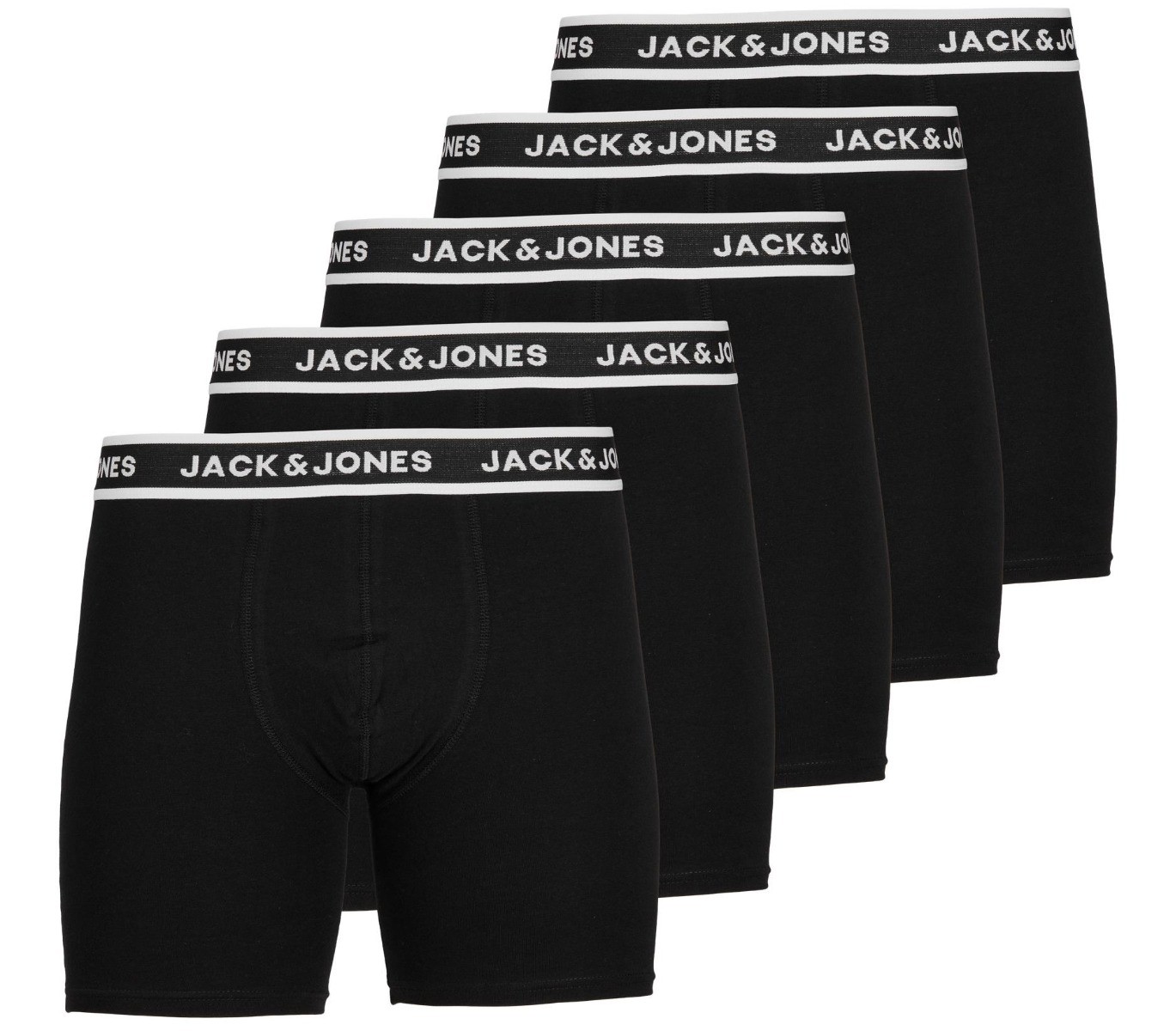 Heren Jacsolid Boxer Briefs 5-Pack Zwart